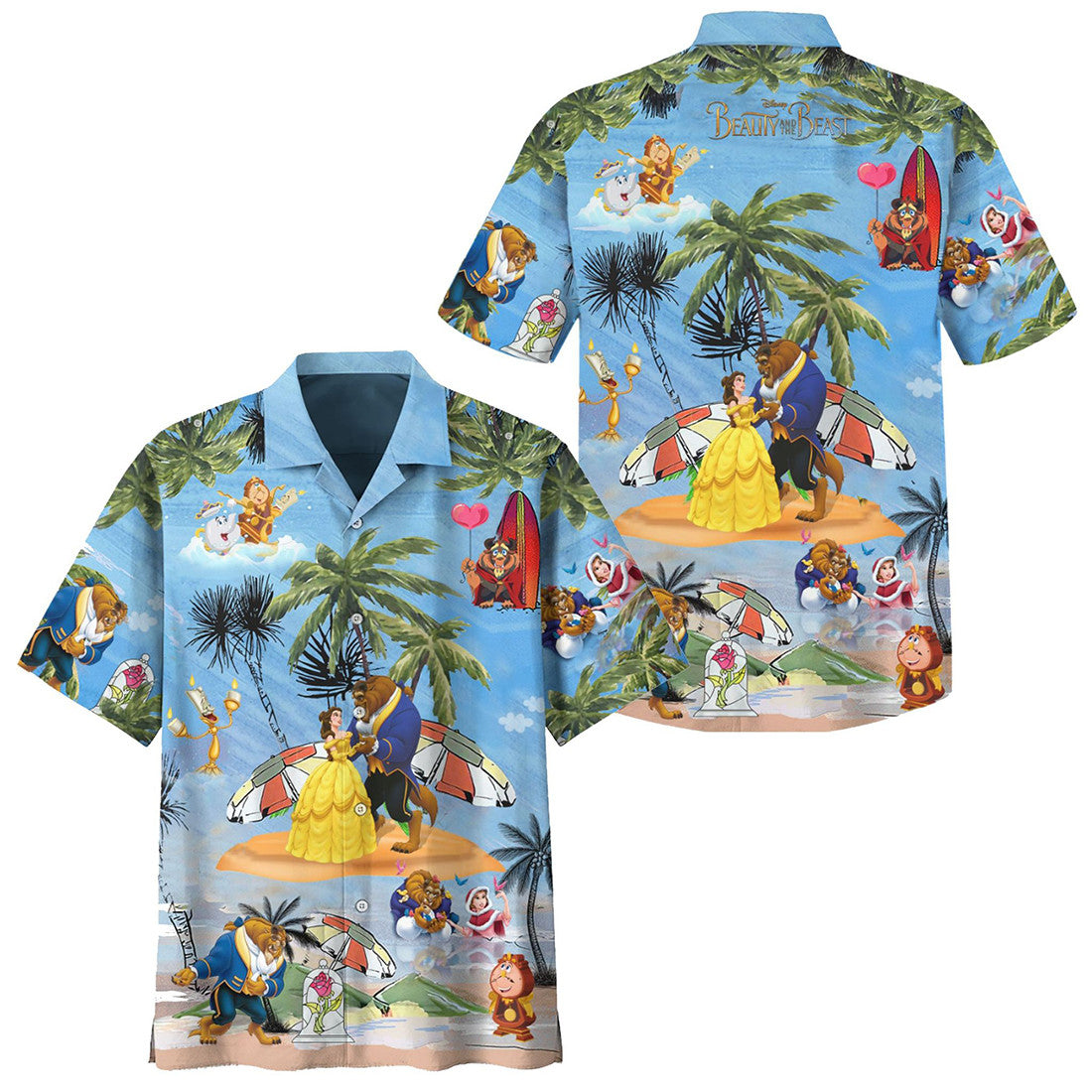 Beauty And The Beast Style Hawaiian Shirt - Famjoys Beauty And The Beast Style Hawaiian Shirt - Famjoys