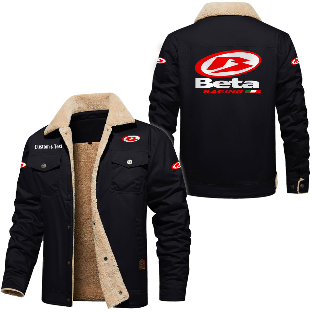 Beta motorcycles Cargo Fleece Lined Cotton Jacket Multicolor, vintage style, customize name 