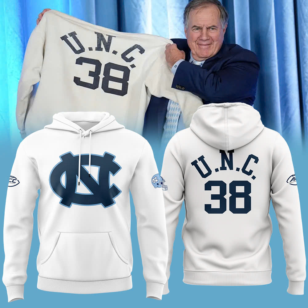 Bill Belichick #38 U.N.C Pullover Hoodie - Famjoys Bill Belichick #38 U.N.C Pullover Hoodie - Famjoys