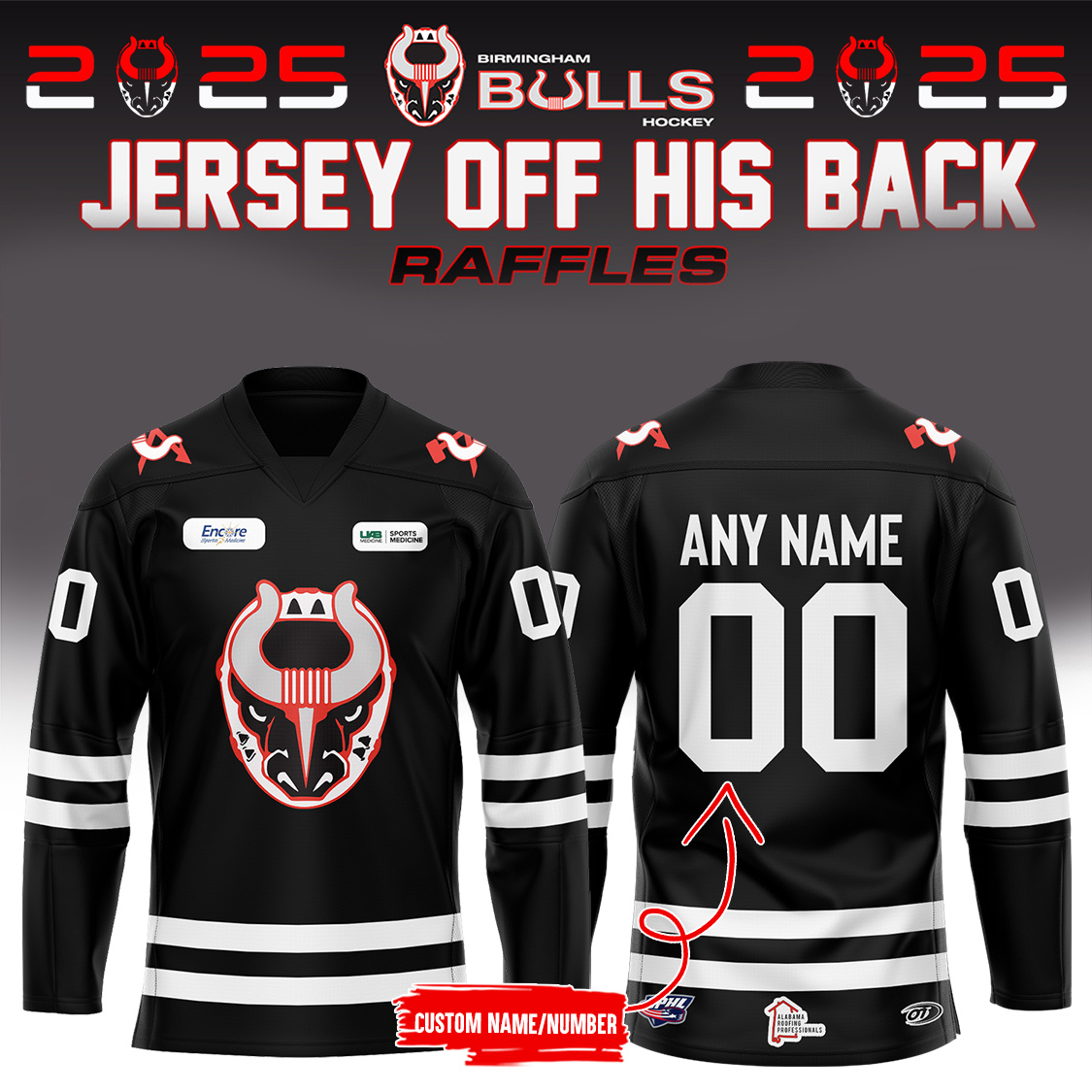 Birmingham Bulls Hockey 2025 Personalise Jersey - Famjoys Birmingham Bulls Hockey 2025 Personalise Jersey - Famjoys