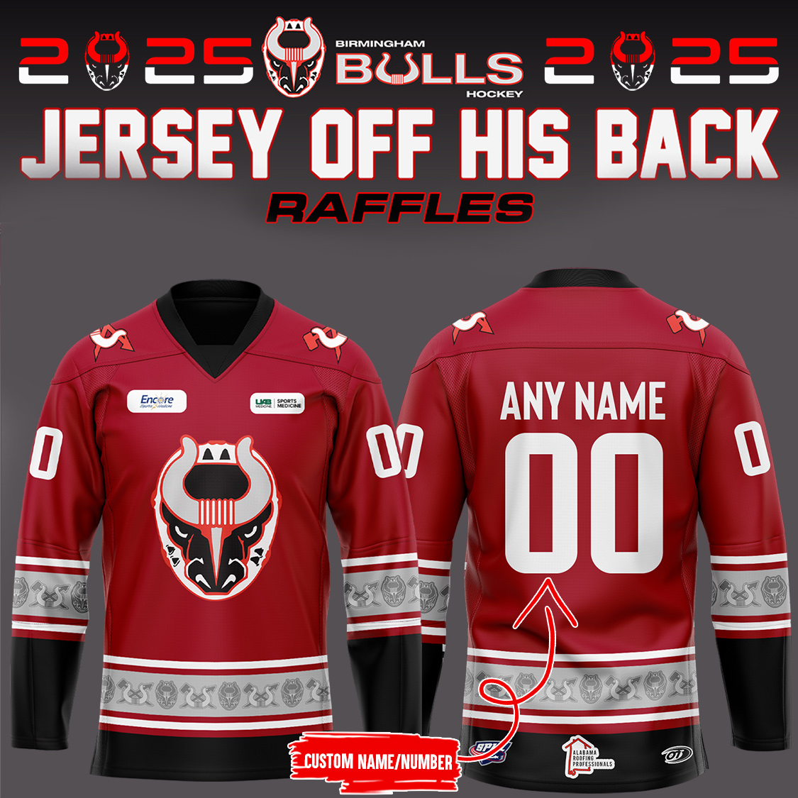 Birmingham Bulls Hockey 2025 Personalise Jersey - Famjoys Birmingham Bulls Hockey 2025 Personalise Jersey - Famjoys
