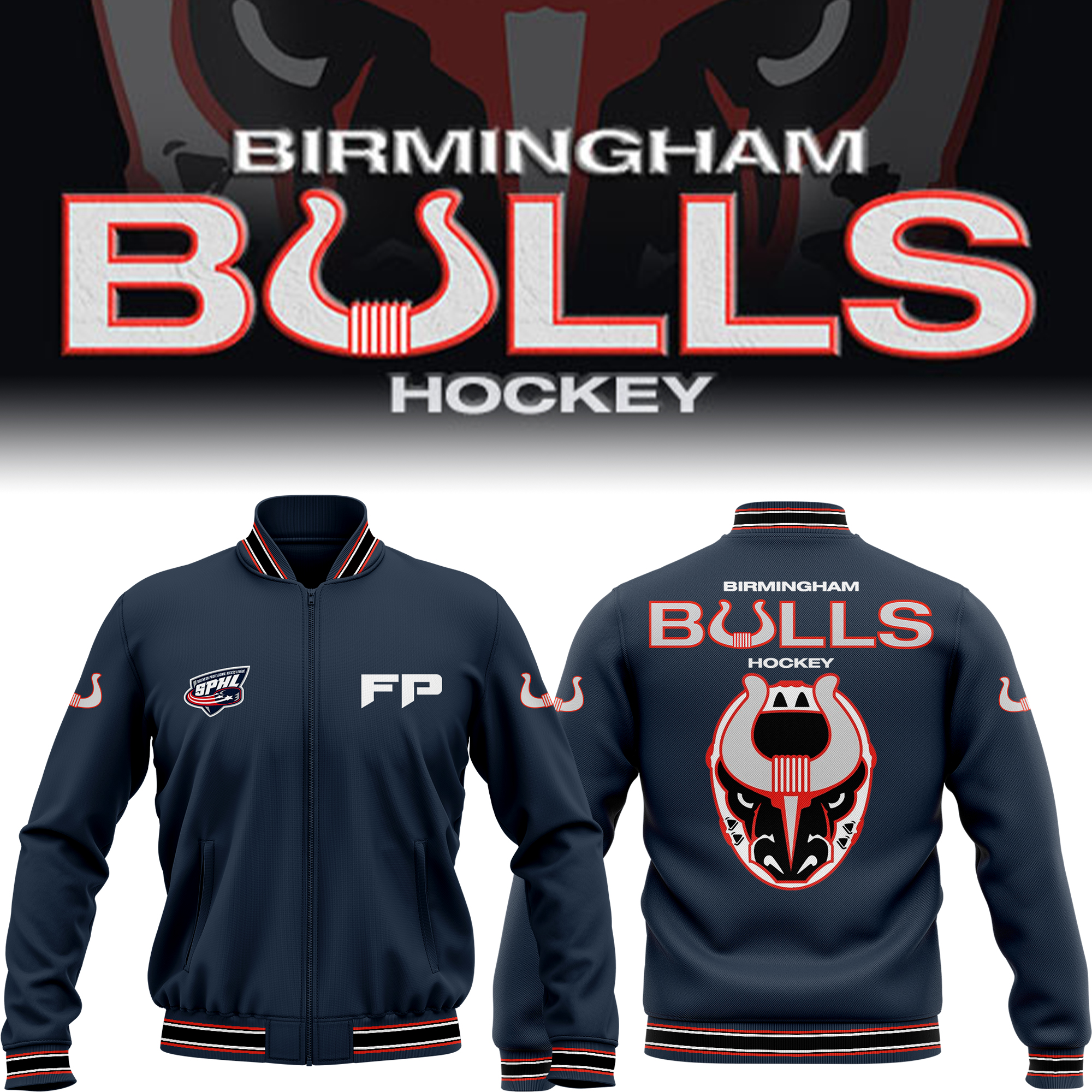 Birmingham Bulls Zip Jacket - Famjoys Birmingham Bulls Zip Jacket - Famjoys