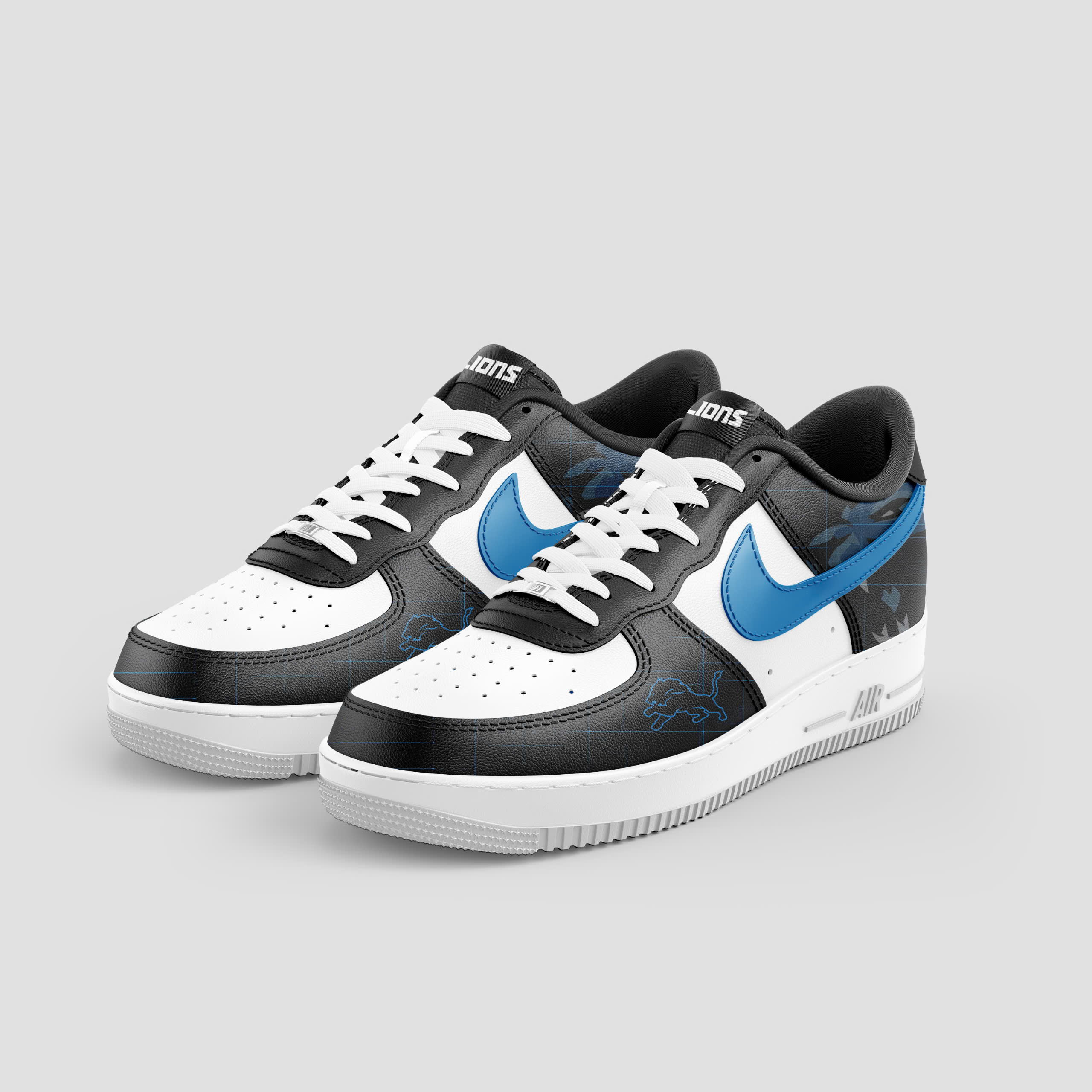 Black Detroit Lions Shoes - Famjoys Black Detroit Lions Shoes - Famjoys