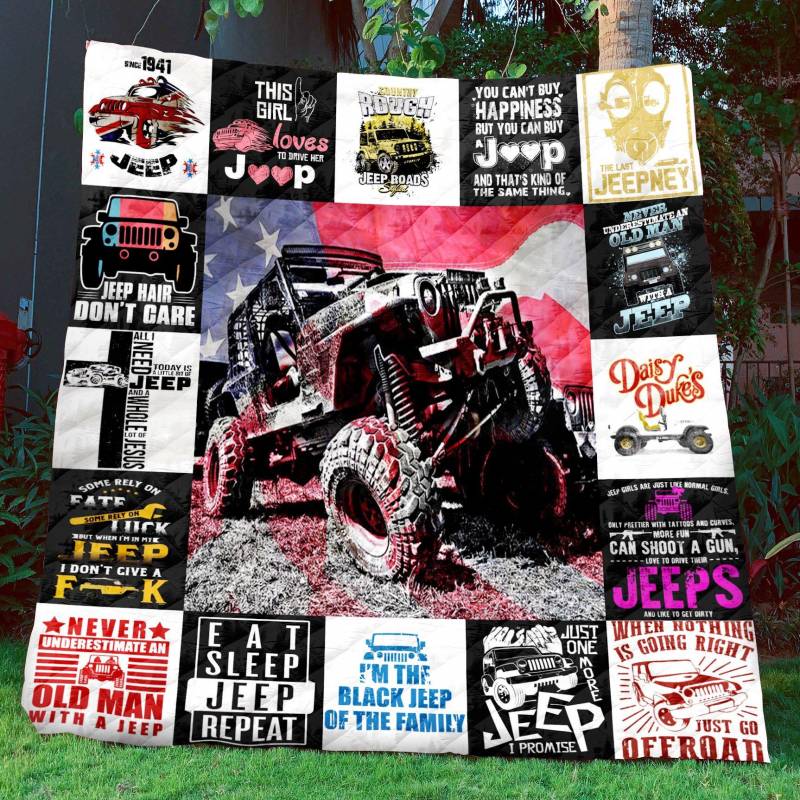 Black Jeep Quilt Blanket - Famjoys Black Jeep Quilt Blanket - Famjoys