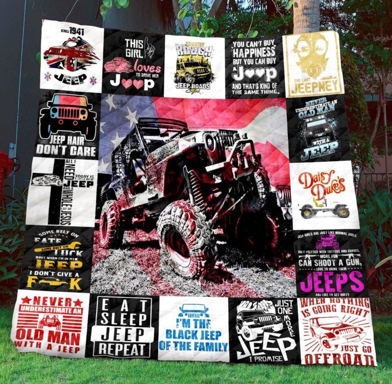Black Jeep Quilt Blanket - Famjoys Black Jeep Quilt Blanket - Famjoys