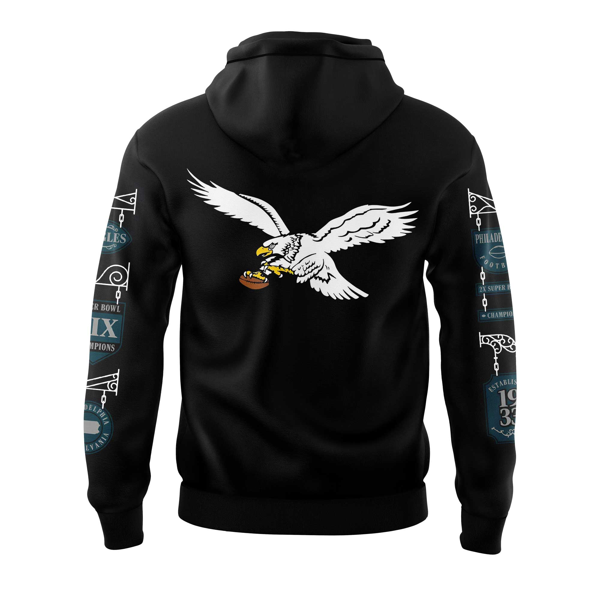 Black Philadelphia Eagles Super Bowl LIX Champions Lombardi Trophy Hoodie V2 - Famjoys Black Philadelphia Eagles Super Bowl LIX Champions Lombardi Trophy Hoodie V2 - Famjoys
