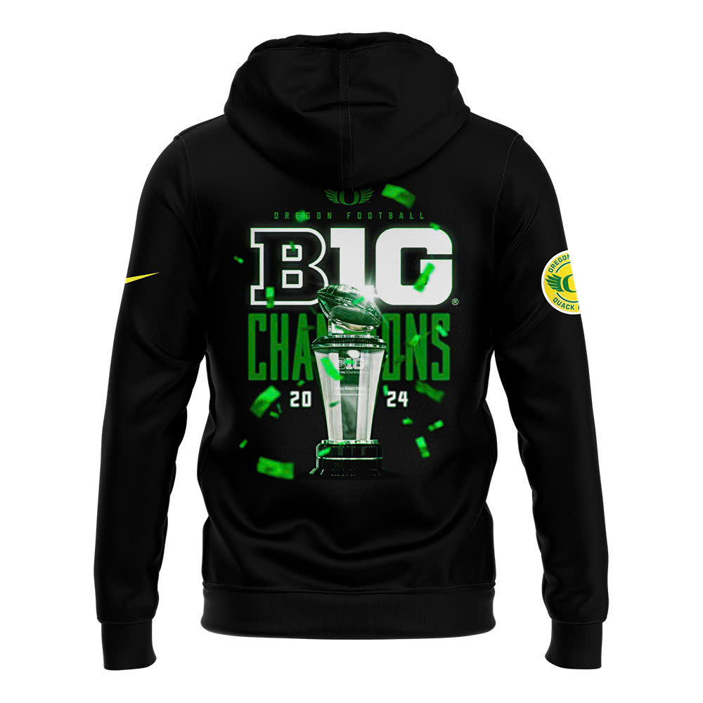 Blue 84 Black Oregon Ducks Big Ten Football Conference Champions Locker Room Pullover Hoodie - Famjoys Blue 84 Black Oregon Ducks Big Ten Football Conference Champions Locker Room Pullover Hoodie - Famjoys