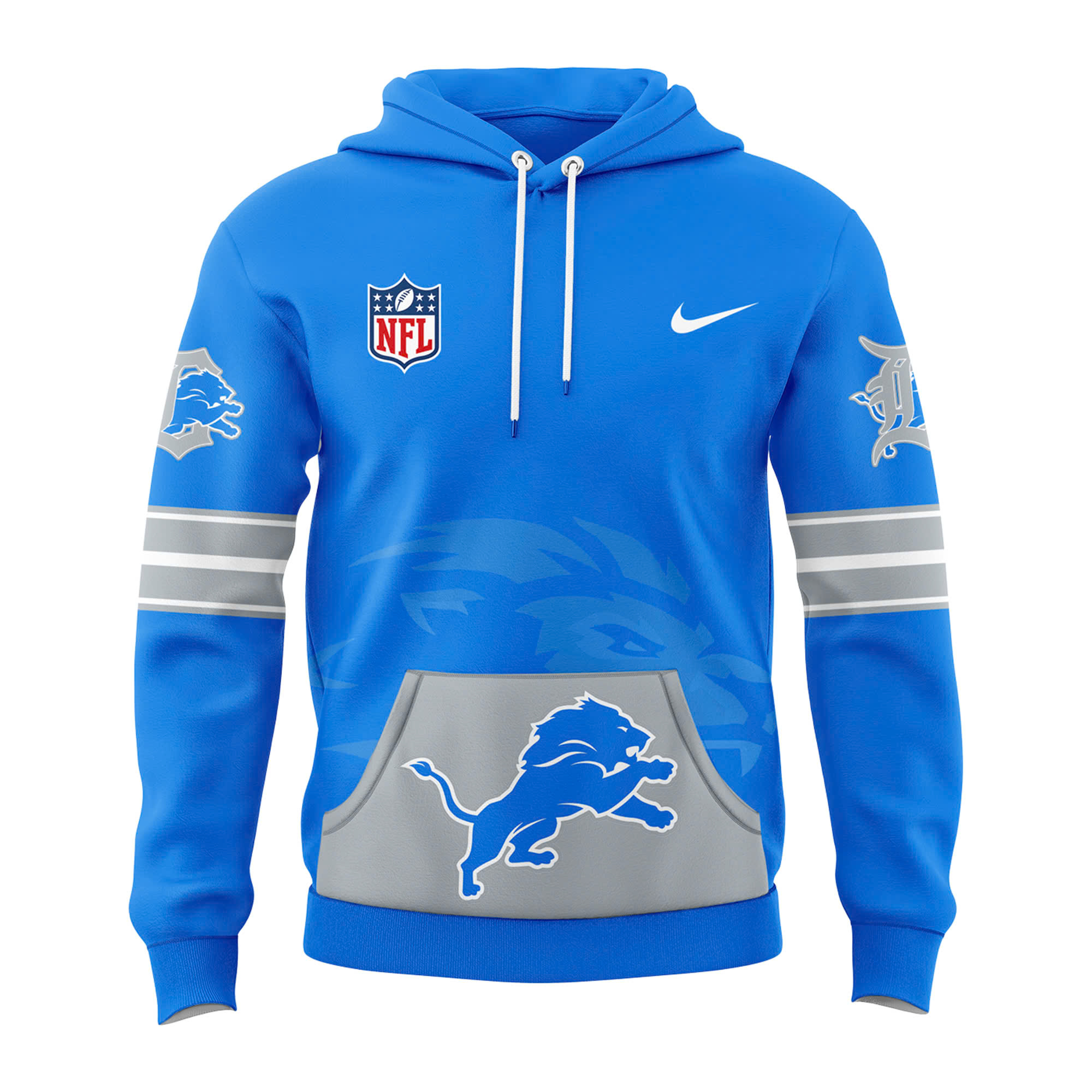Blue Detroit Lions New Hoodie - Famjoys Blue Detroit Lions New Hoodie - Famjoys