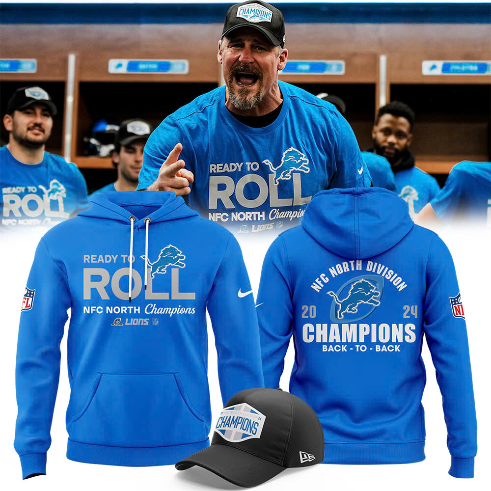 Blue Detroit Lions NFC North Division Champions Locker Room Trophy Collection Hoodie - Famjoys Blue Detroit Lions NFC North Division Champions Locker Room Trophy Collection Hoodie - Famjoys