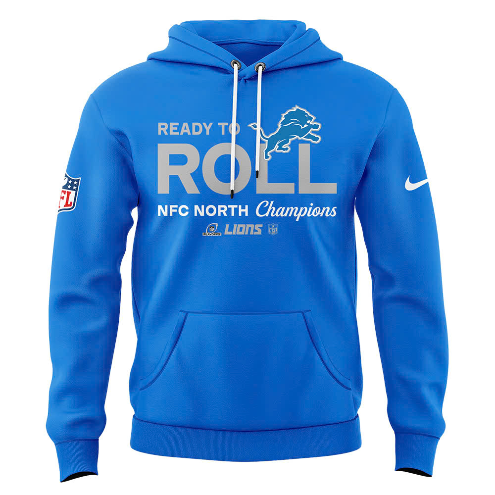 Blue Detroit Lions NFC North Division Champions Locker Room Trophy Collection Hoodie - Famjoys Blue Detroit Lions NFC North Division Champions Locker Room Trophy Collection Hoodie - Famjoys