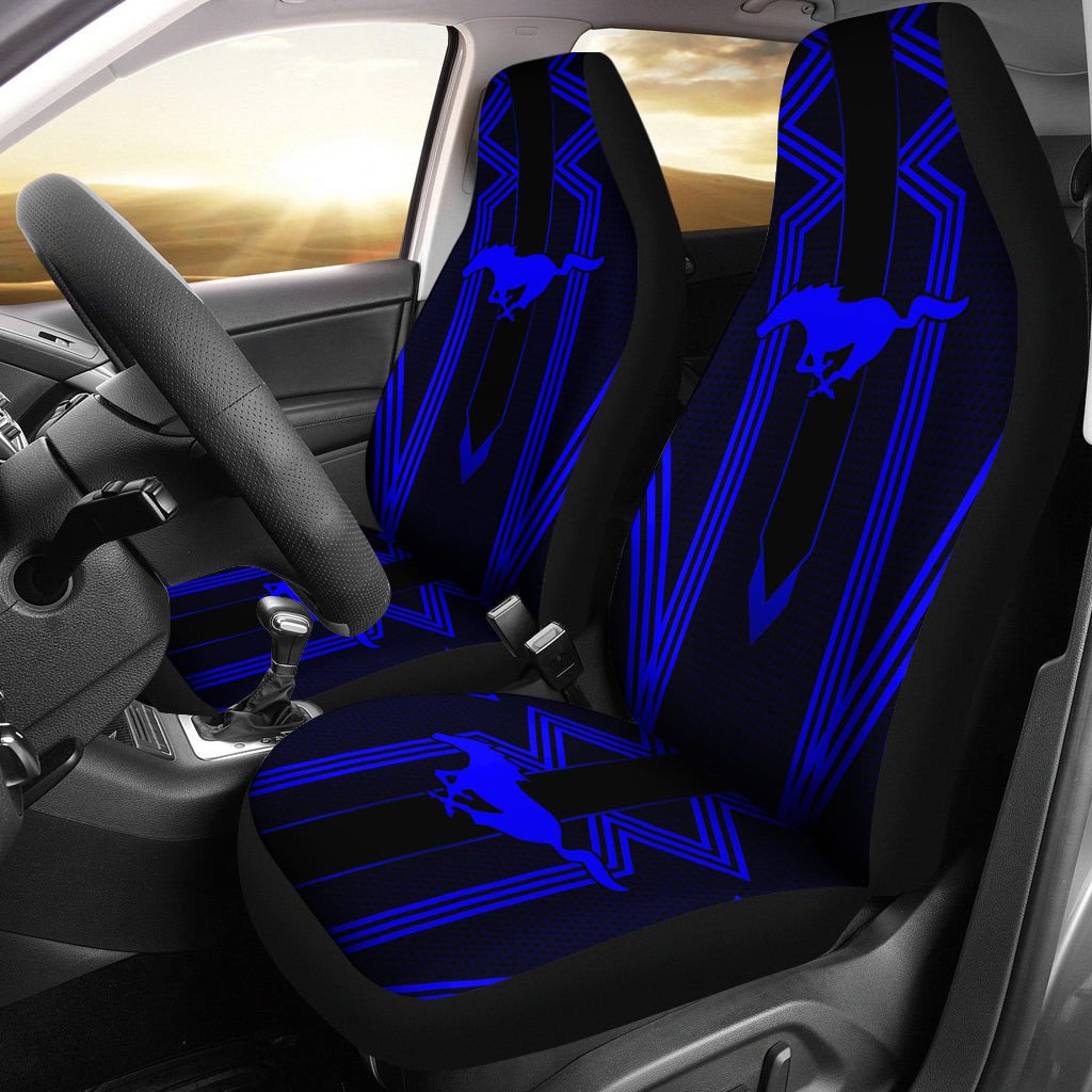 Blue Ford Mustang Car Seat Covers AA22090801 - Famjoys Blue Ford Mustang Car Seat Covers AA22090801 - Famjoys