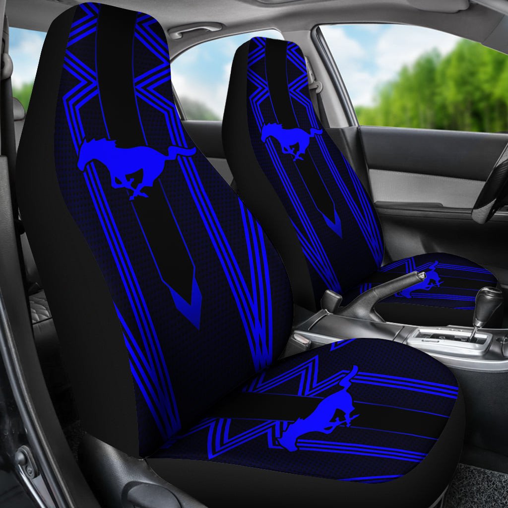 Blue Ford Mustang Car Seat Covers AA22090801 - Famjoys Blue Ford Mustang Car Seat Covers AA22090801 - Famjoys