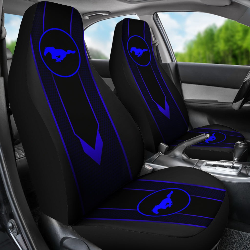 Blue Ford Mustang Car Seat Covers AA22090802 - Famjoys Blue Ford Mustang Car Seat Covers AA22090802 - Famjoys
