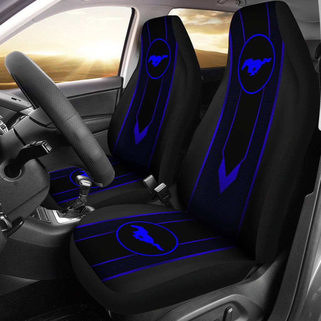 Blue Ford Mustang Car Seat Covers AA22090802 - Famjoys Blue Ford Mustang Car Seat Covers AA22090802 - Famjoys