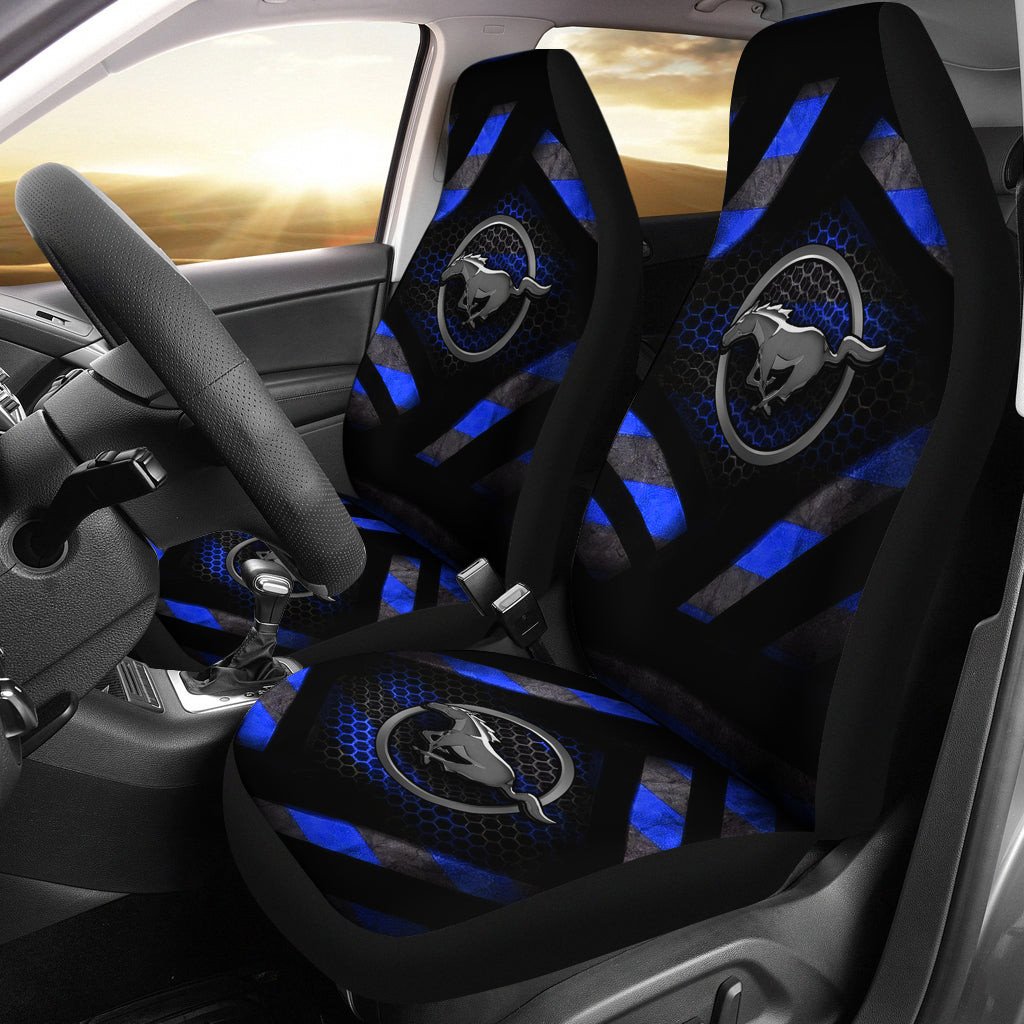 Blue Ford Mustang Car Seat Covers AA22090803 - Famjoys Blue Ford Mustang Car Seat Covers AA22090803 - Famjoys