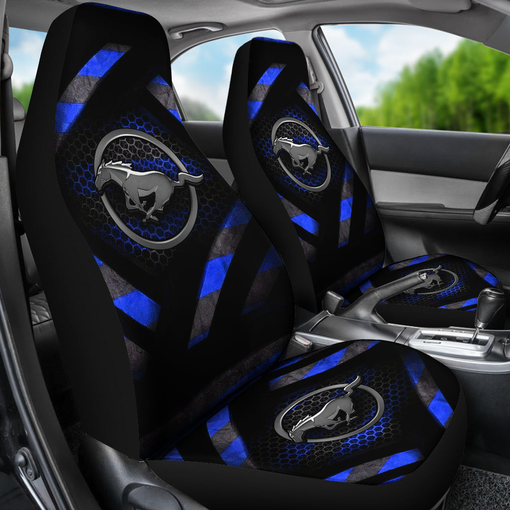 Blue Ford Mustang Car Seat Covers AA22090803 - Famjoys Blue Ford Mustang Car Seat Covers AA22090803 - Famjoys