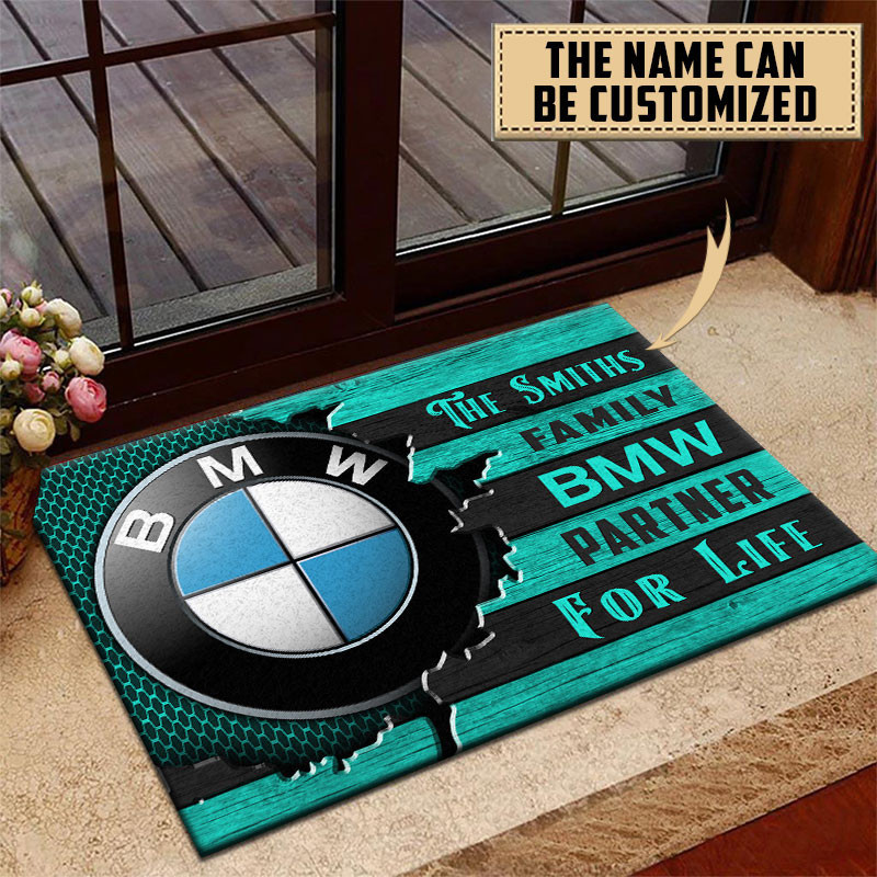 BMW Doormat Custom Name, Multicolor - Famjoys BMW Doormat Custom Name, Multicolor - Famjoys