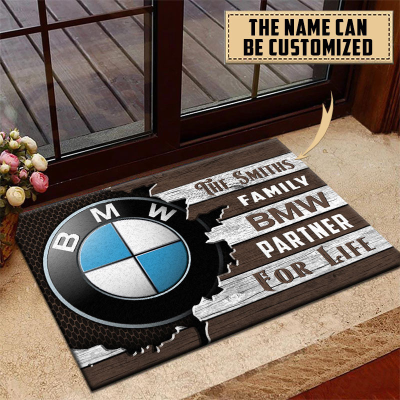 BMW Doormat Custom Name, Multicolor - Famjoys BMW Doormat Custom Name, Multicolor - Famjoys