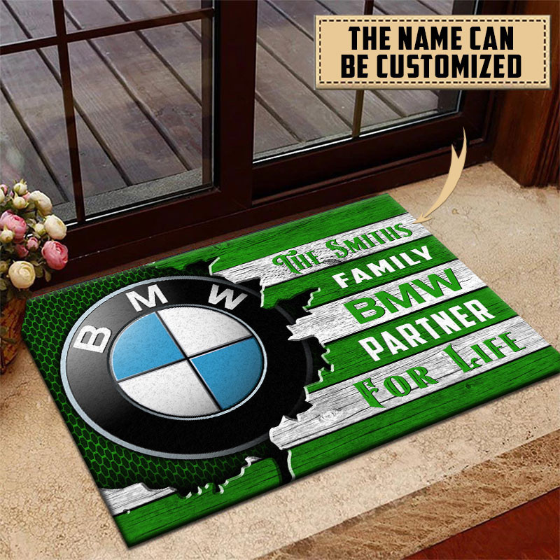 BMW Doormat Custom Name, Multicolor - Famjoys BMW Doormat Custom Name, Multicolor - Famjoys