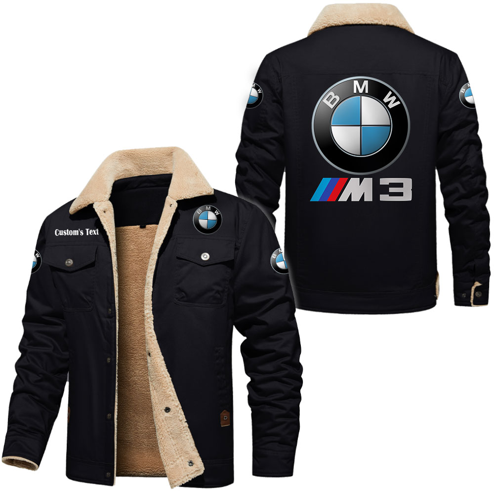 BMW M3 Cargo Fleece Lined Cotton Jacket Multicolor, vintage style, customize name 