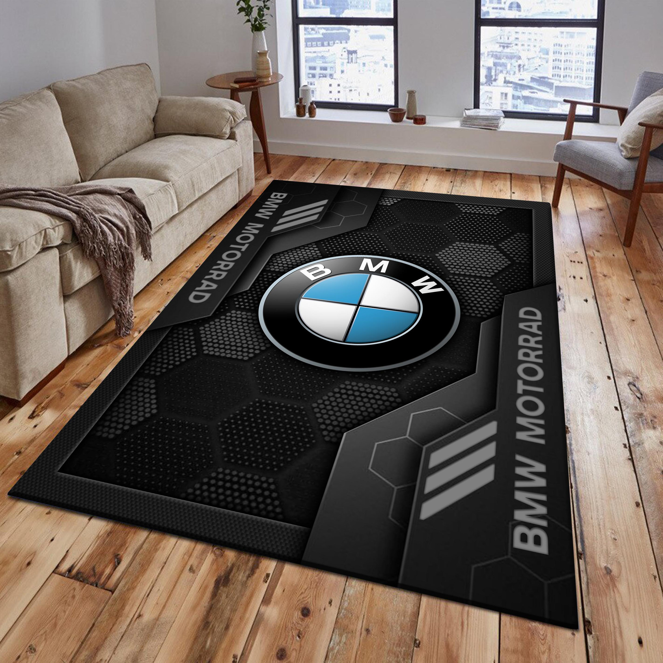 BMW Motorrad Area Rugs 2584 Multicolor - Famjoys BMW Motorrad Area Rugs 2584 Multicolor - Famjoys