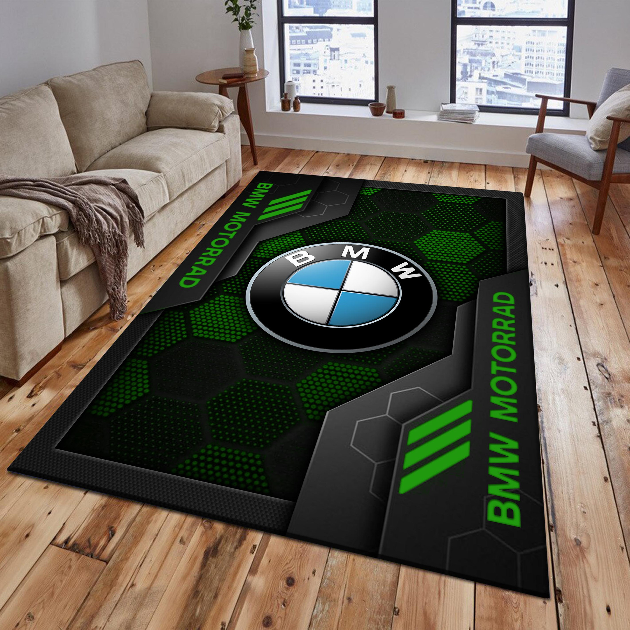 BMW Motorrad Area Rugs 2584 Multicolor - Famjoys BMW Motorrad Area Rugs 2584 Multicolor - Famjoys