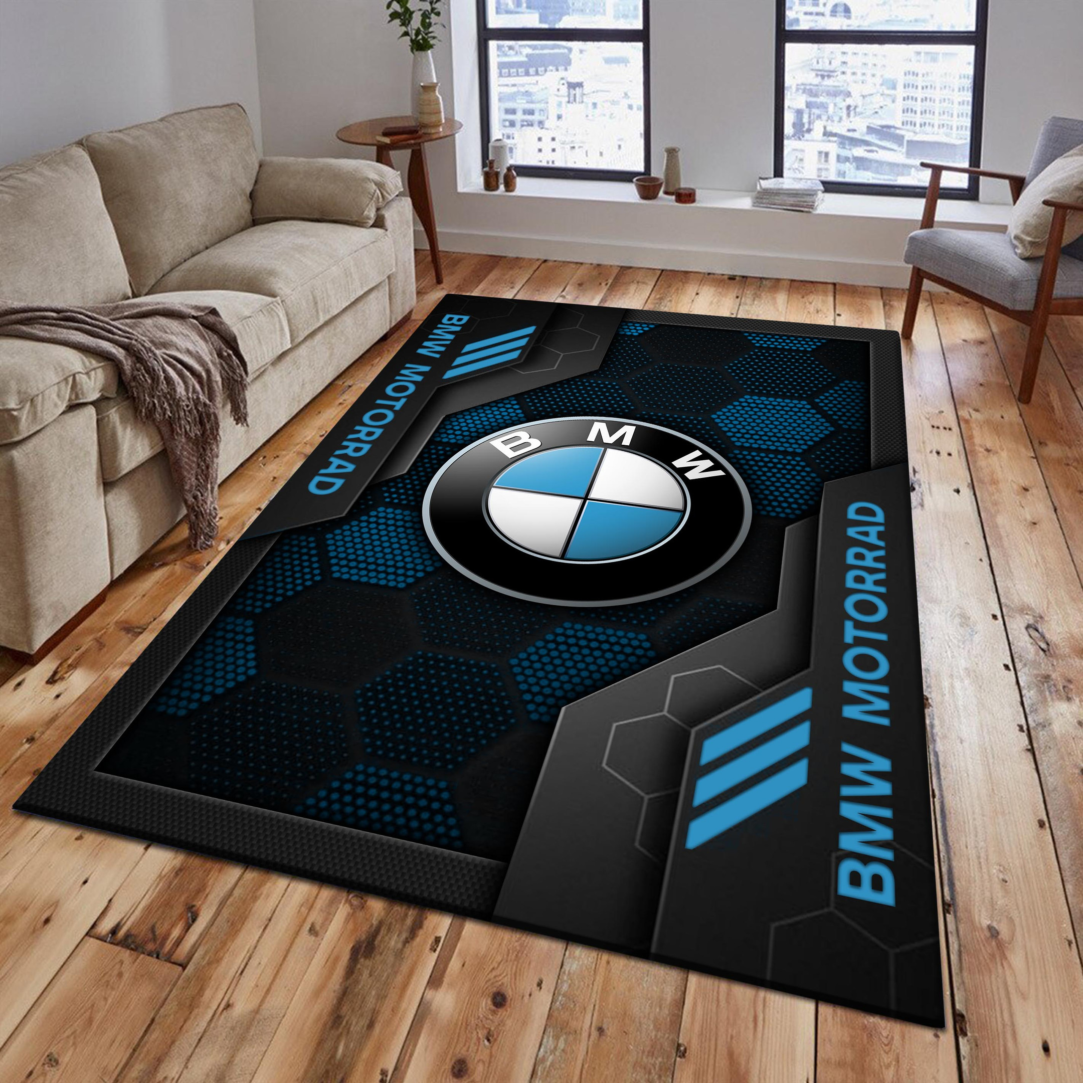 BMW Motorrad Area Rugs 2584 Multicolor - Famjoys BMW Motorrad Area Rugs 2584 Multicolor - Famjoys