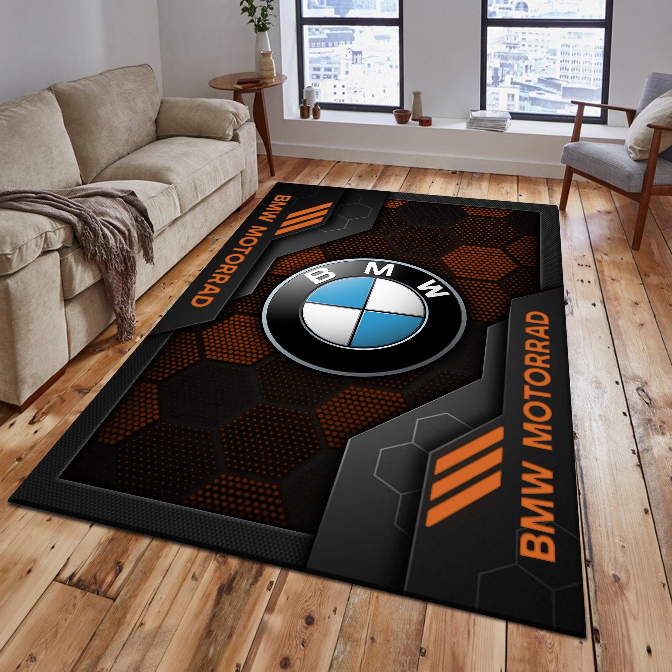 BMW Motorrad Area Rugs 2584 Multicolor - Famjoys BMW Motorrad Area Rugs 2584 Multicolor - Famjoys