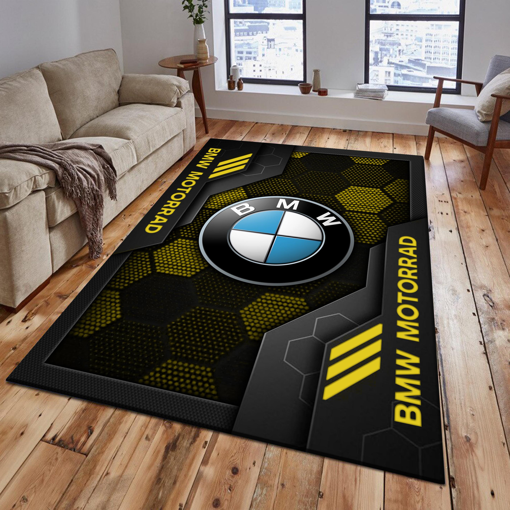 BMW Motorrad Area Rugs 2584 Multicolor - Famjoys BMW Motorrad Area Rugs 2584 Multicolor - Famjoys