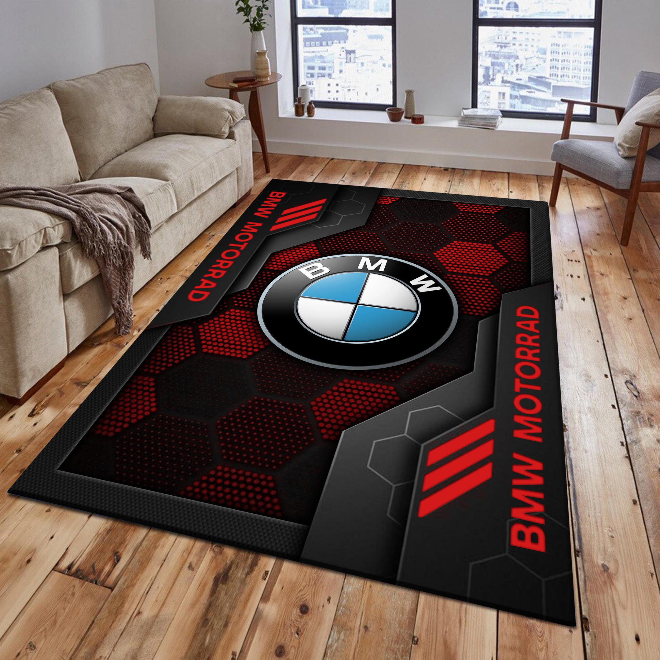 BMW Motorrad Area Rugs 2584 Multicolor - Famjoys BMW Motorrad Area Rugs 2584 Multicolor - Famjoys