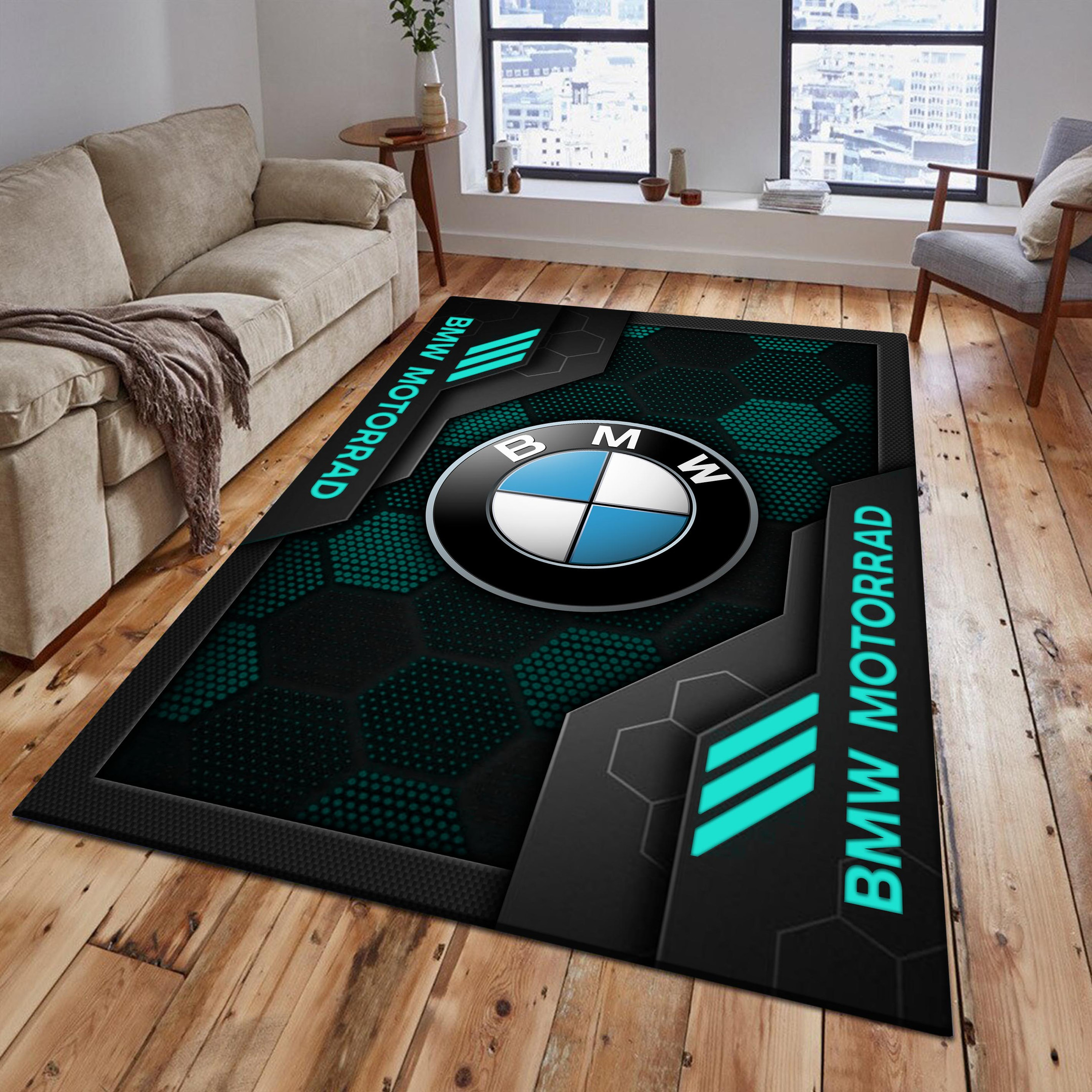 BMW Motorrad Area Rugs 2584 Multicolor - Famjoys BMW Motorrad Area Rugs 2584 Multicolor - Famjoys