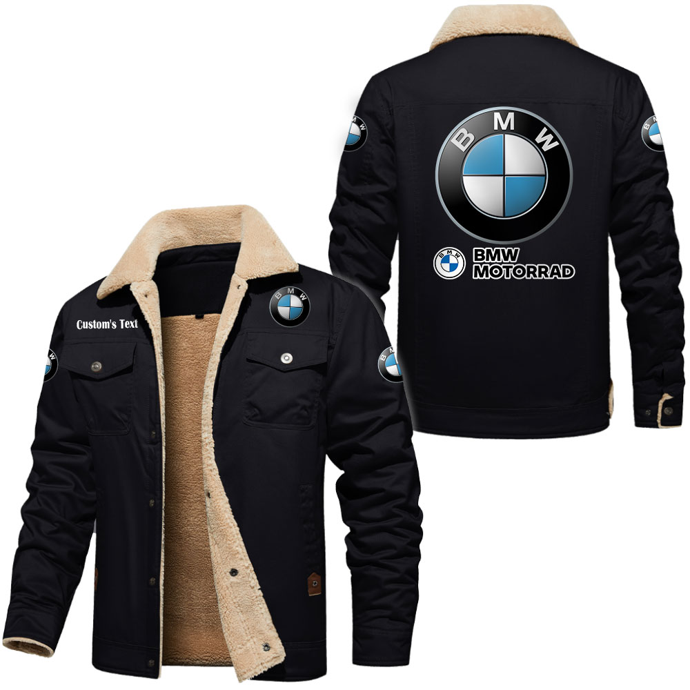 bmw motorsport Cargo Fleece Lined Cotton Jacket Multicolor, vintage style, customize name 
