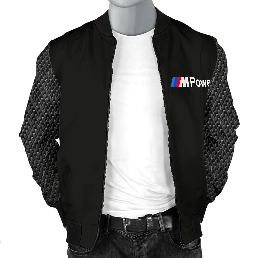 BMW MPower Men's Bomber Jacket Black - Famjoys BMW MPower Men's Bomber Jacket Black - Famjoys