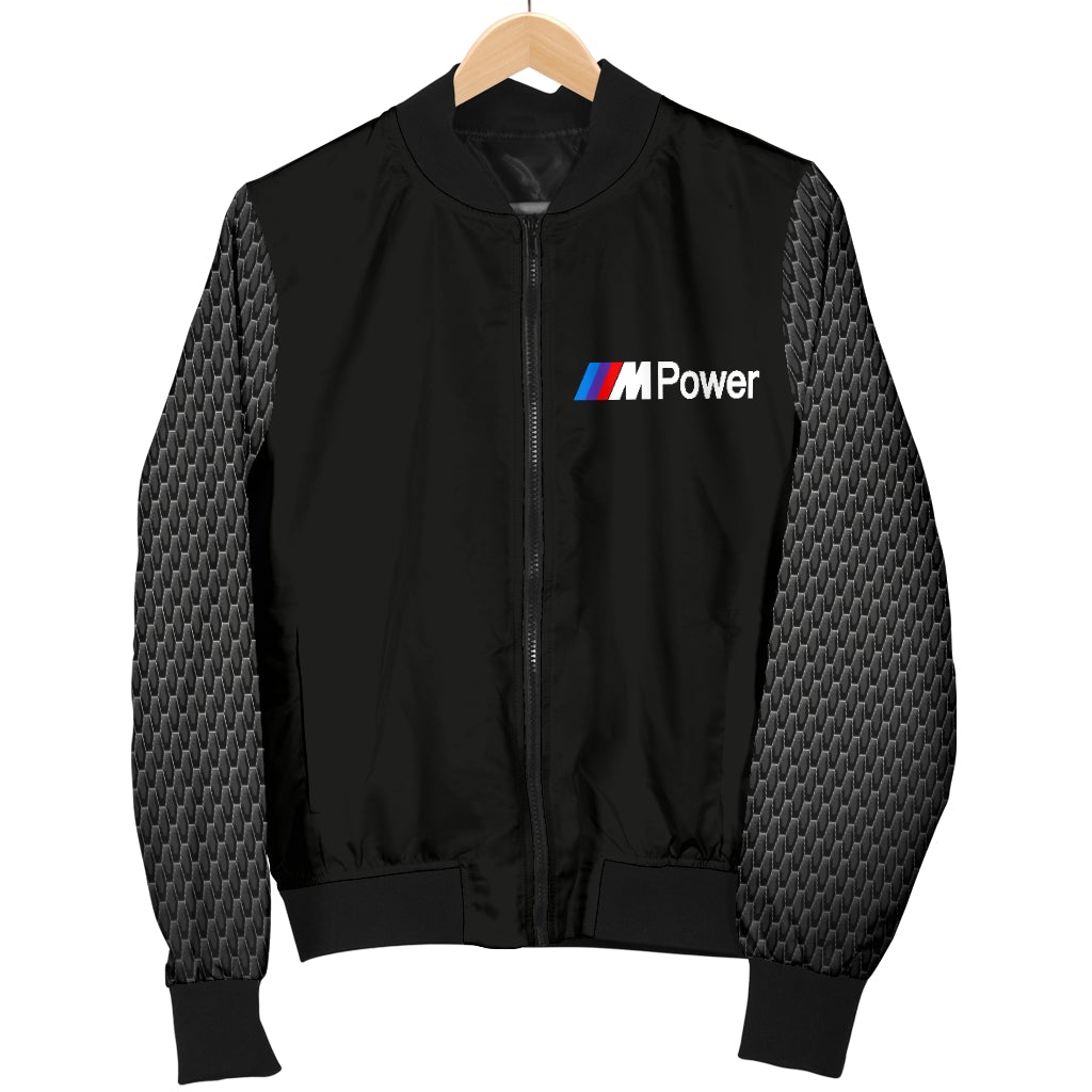BMW MPower Men's Bomber Jacket Black - Famjoys BMW MPower Men's Bomber Jacket Black - Famjoys