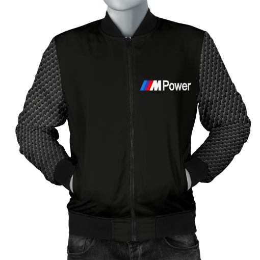 BMW MPower Men's Bomber Jacket Black - Famjoys BMW MPower Men's Bomber Jacket Black - Famjoys