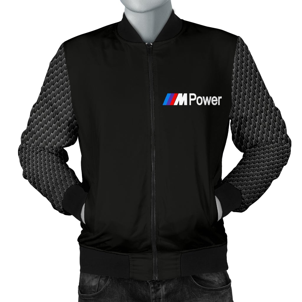 BMW MPower Men's Bomber Jacket Black - Famjoys BMW MPower Men's Bomber Jacket Black - Famjoys