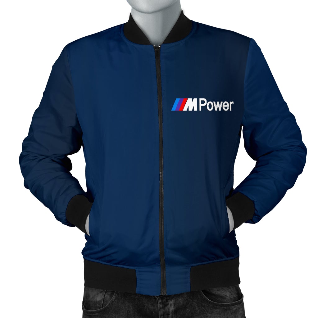 BMW MPower Men's Bomber Jacket Blue - Famjoys BMW MPower Men's Bomber Jacket Blue - Famjoys
