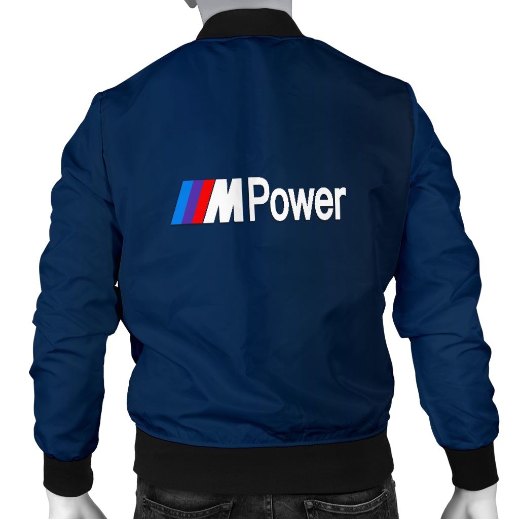 BMW MPower Men's Bomber Jacket Blue - Famjoys BMW MPower Men's Bomber Jacket Blue - Famjoys