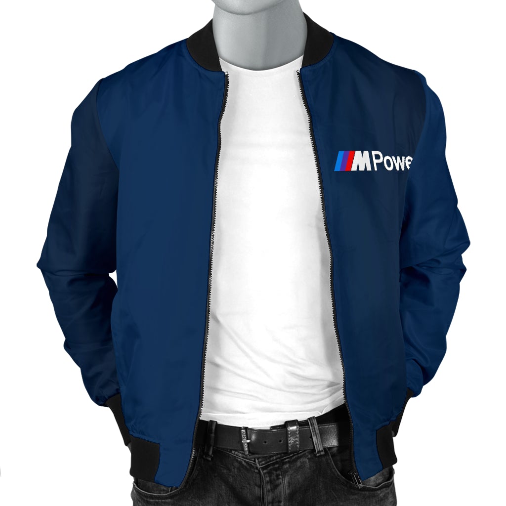 BMW MPower Men's Bomber Jacket Blue - Famjoys BMW MPower Men's Bomber Jacket Blue - Famjoys