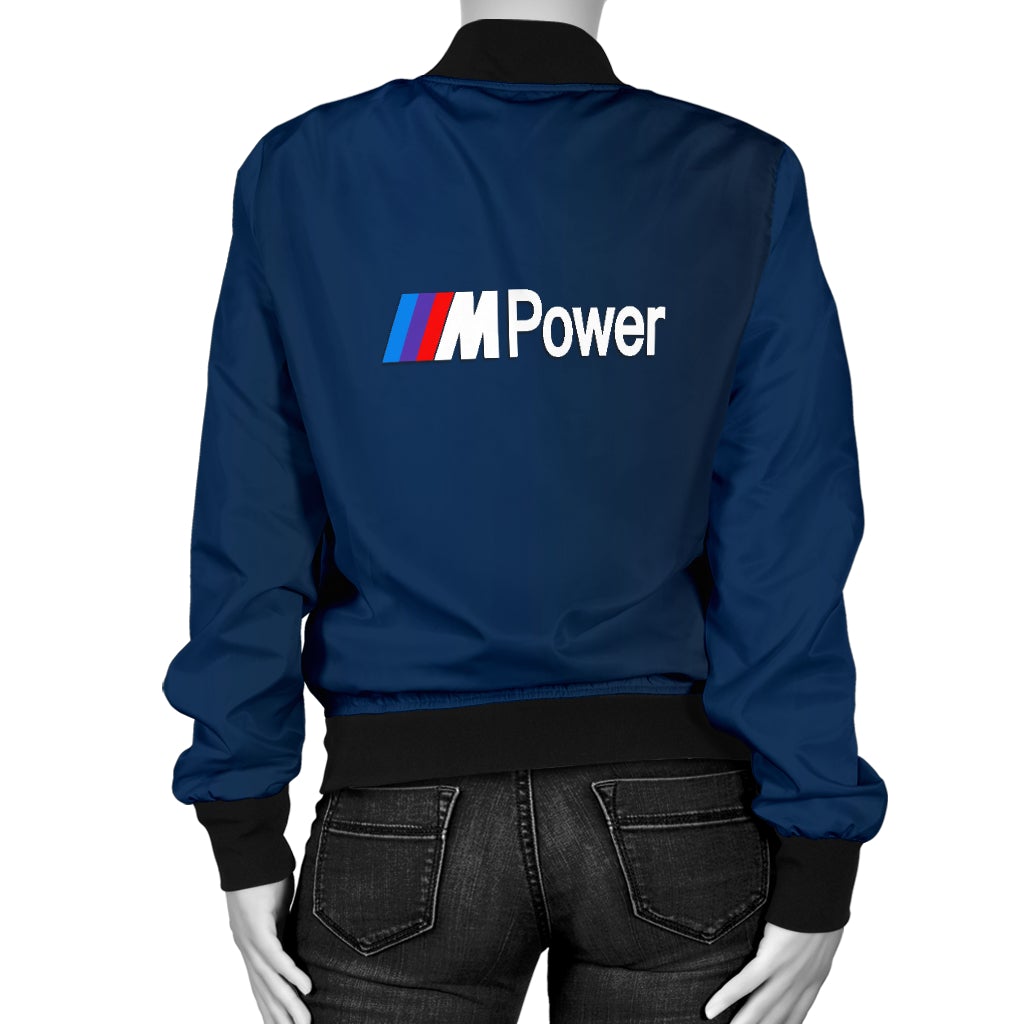 BMW MPower Women's Bomber Jacket Blue - Famjoys BMW MPower Women's Bomber Jacket Blue - Famjoys