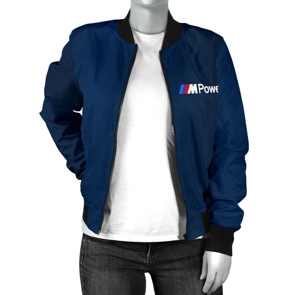 BMW MPower Women's Bomber Jacket Blue - Famjoys BMW MPower Women's Bomber Jacket Blue - Famjoys