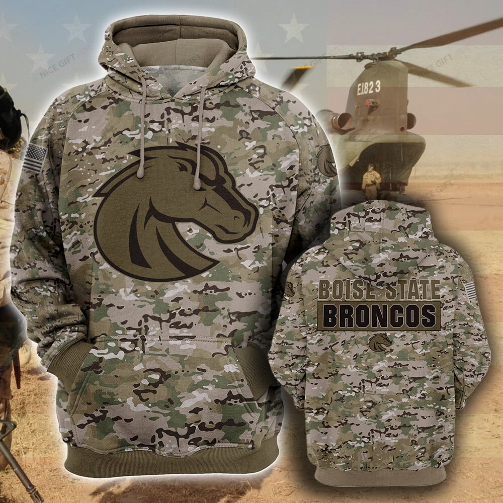 Boise State Broncos Camouflage Hoodie - Famjoys Boise State Broncos Camouflage Hoodie - Famjoys