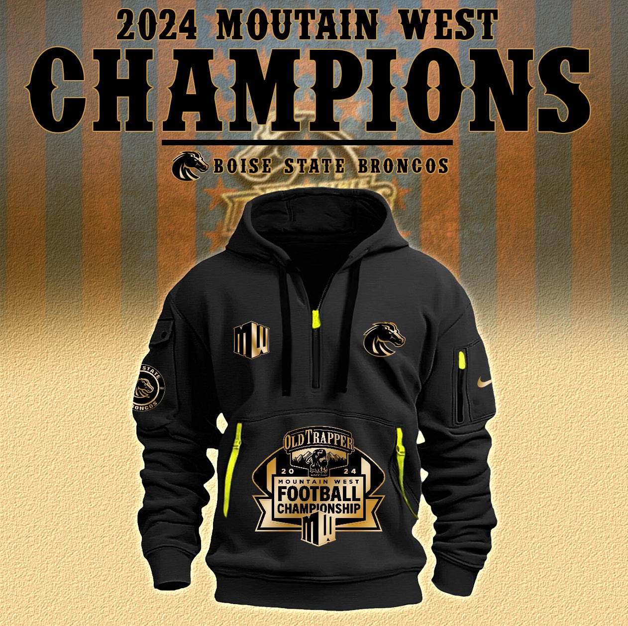Boise State Broncos Mountain West Champions Hoodie - Famjoys Boise State Broncos Mountain West Champions Hoodie - Famjoys