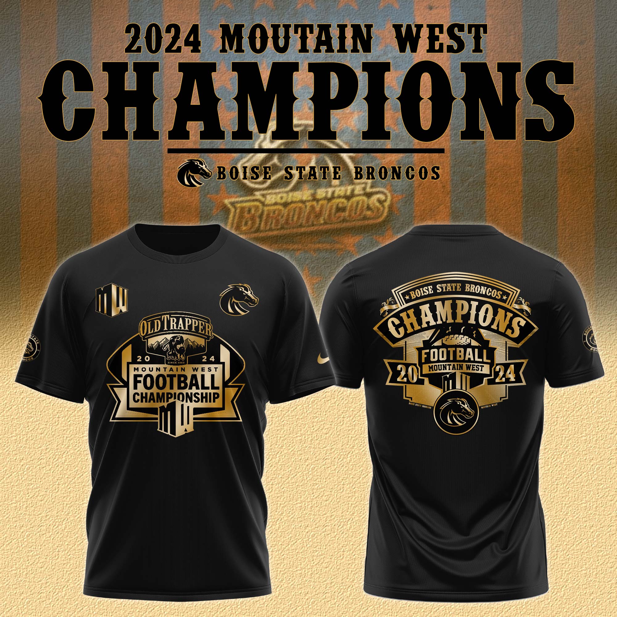 Boise State Broncos Mountain West Champions Tshirt - Famjoys Boise State Broncos Mountain West Champions Tshirt - Famjoys