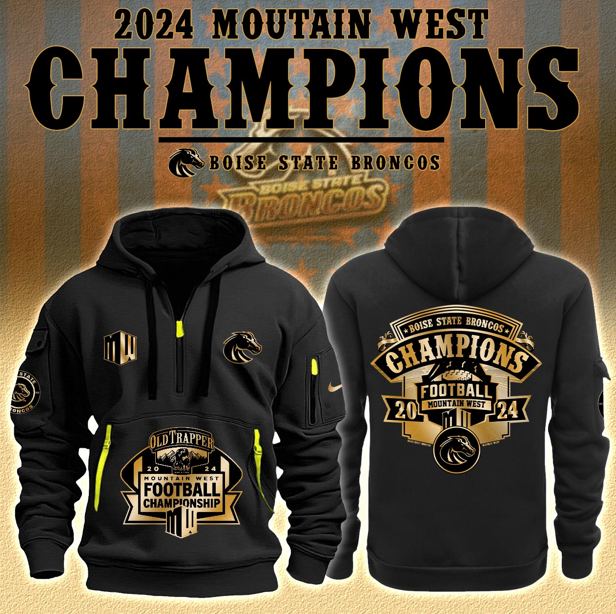 Boise State Football Champions Moutain West New Hoodie V2 - Famjoys Boise State Football Champions Moutain West New Hoodie V2 - Famjoys