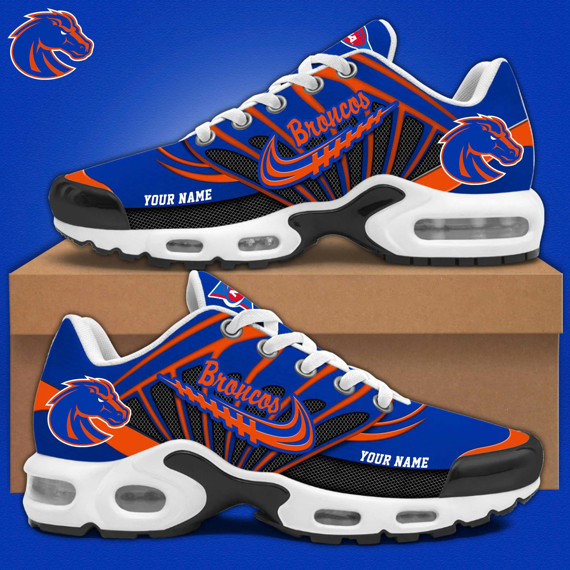 Boise State Football Personalized Air Max Plus Sneakers - Famjoys Boise State Football Personalized Air Max Plus Sneakers - Famjoys
