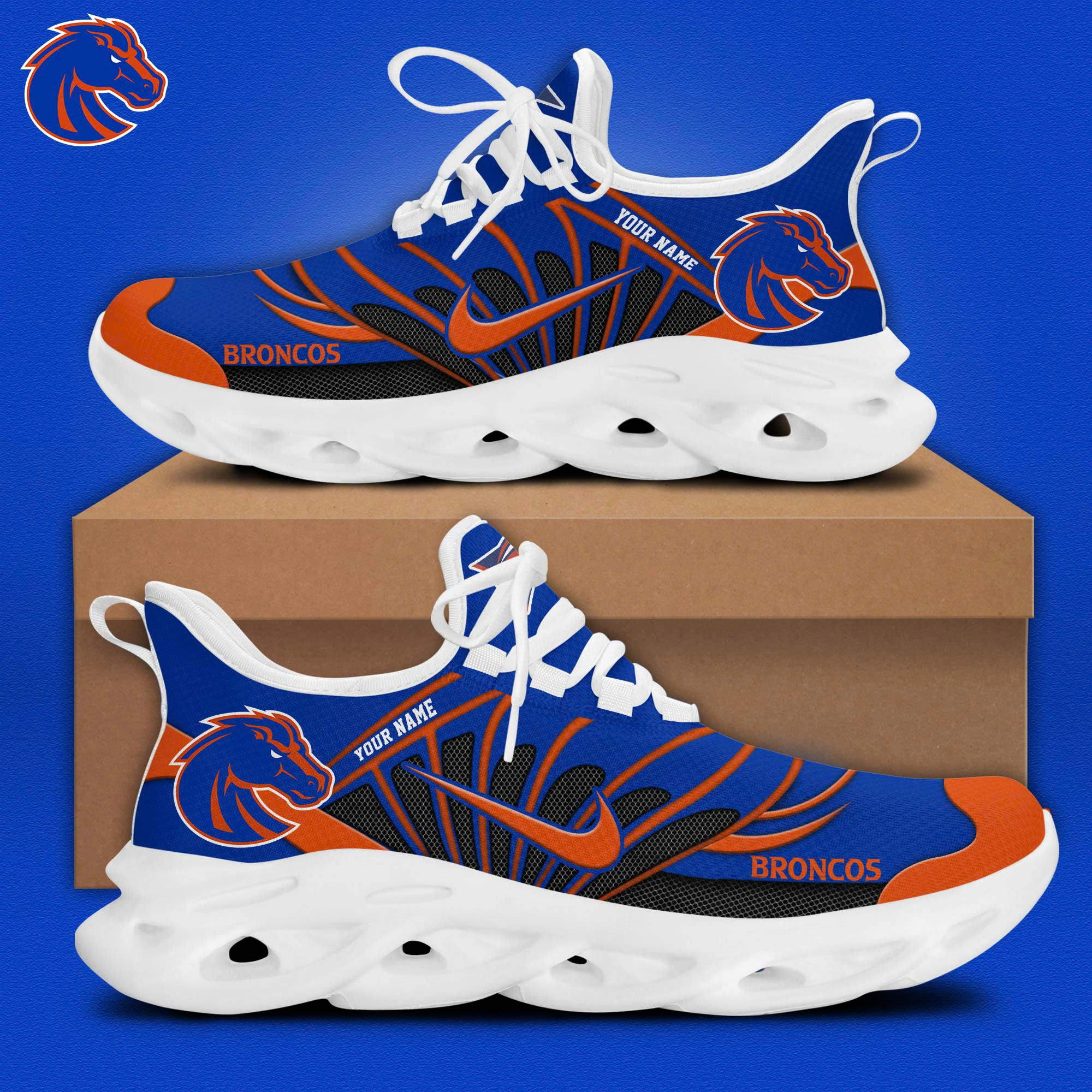 Boise State Personalized Max Soul Shoes - Famjoys Boise State Personalized Max Soul Shoes - Famjoys