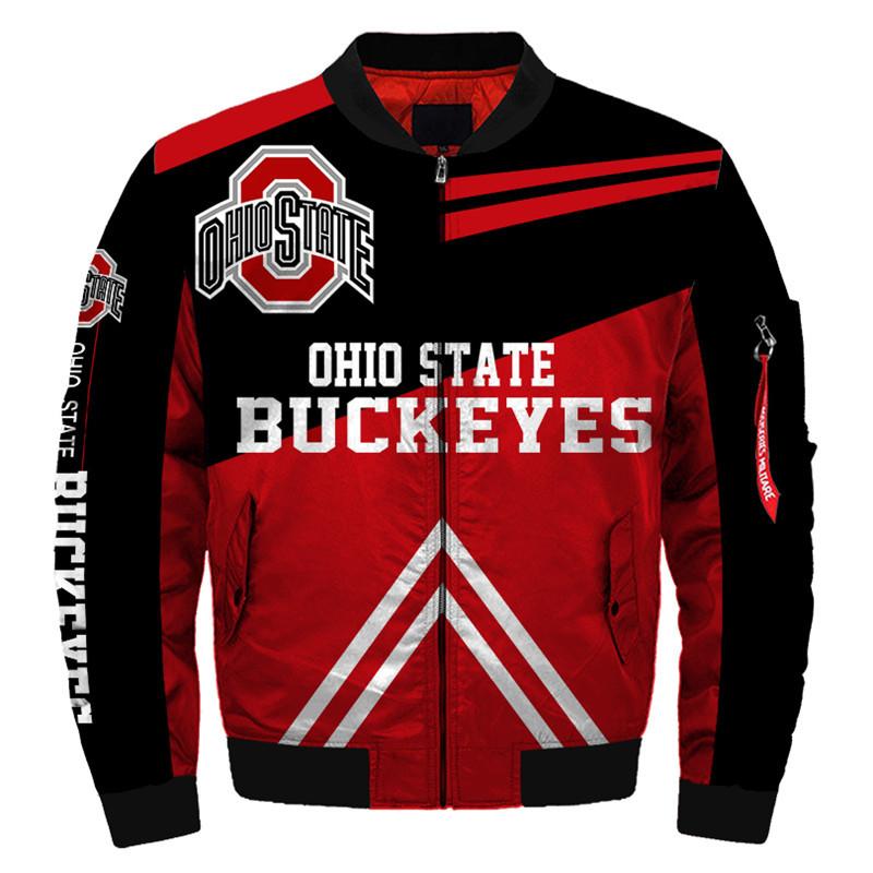 Bomber Jacket Men Ohio State Buckeyes Jacketale - Famjoys Bomber Jacket Men Ohio State Buckeyes Jacketale - Famjoys
