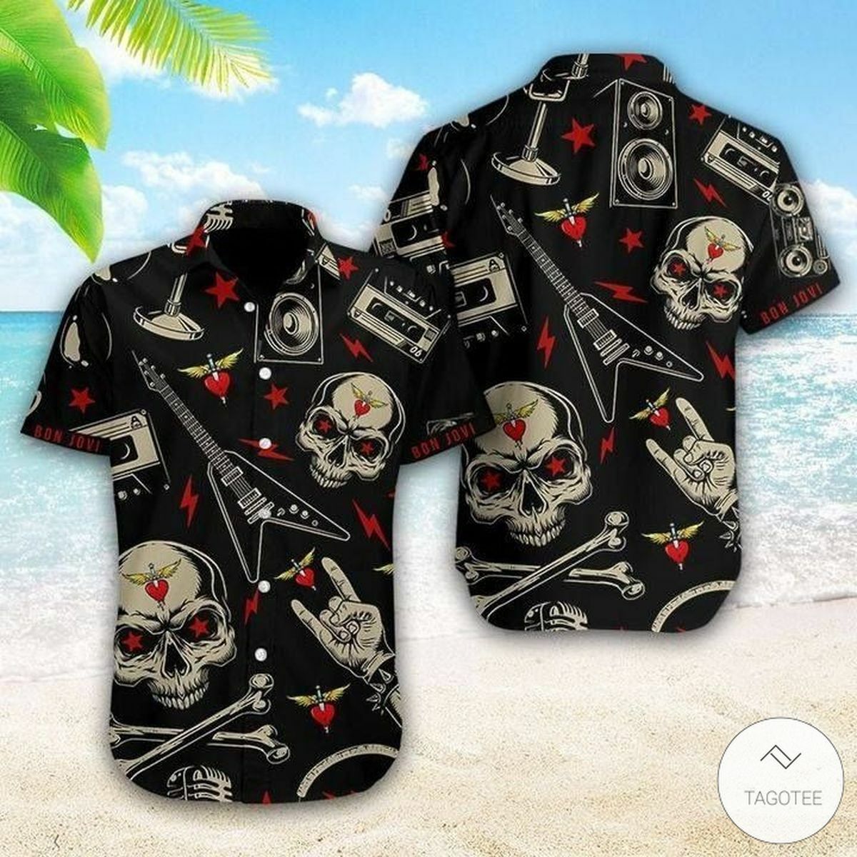 Bon Jovi Hawaiian Shirt - Famjoys Bon Jovi Hawaiian Shirt - Famjoys
