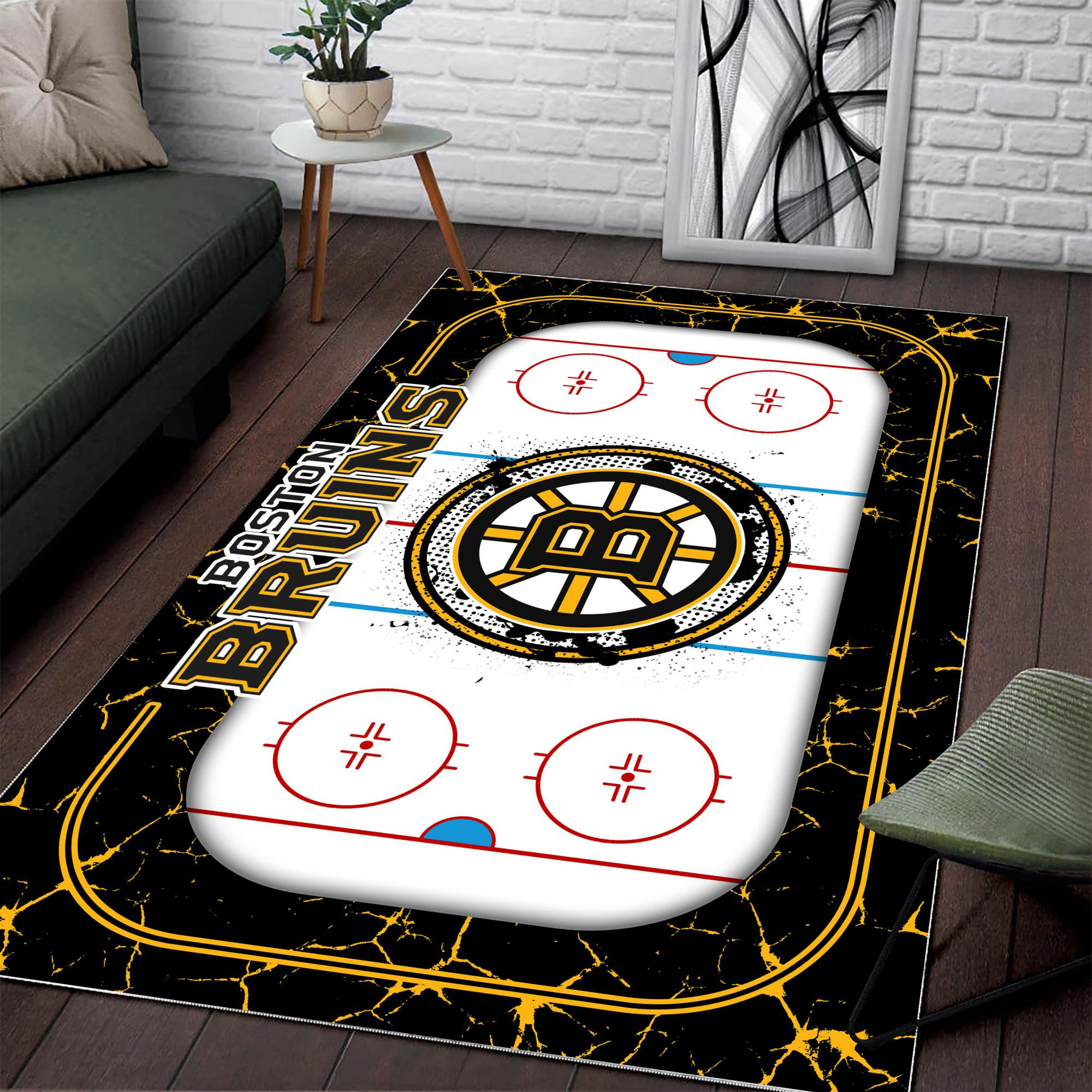 Boston Bruins Area Rug 172 - Famjoys Boston Bruins Area Rug 172 - Famjoys